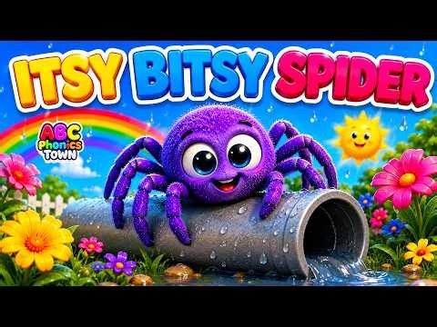 🕷️ Itsy Bitsy Spider | Fun Nursery Rhyme Story for Kids | Sing Along Baby Song | ABC Phonic Town.