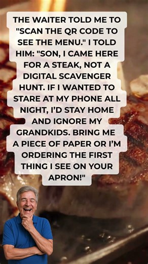 I Came for a Steak, Not a Digital Scavenger Hunt! 🥩📱 #shorts #funny #grandpa