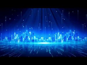 4K ultra clear blue technology city background video