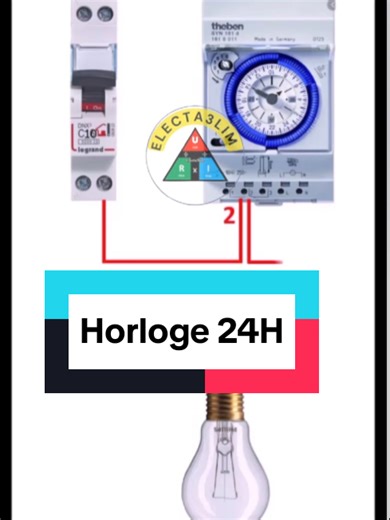 Installer une lampe avec horloge analogique 24H
