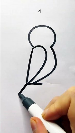 Draw a bird using the numbers 1 to 7. #KidsSimpleDrawing #EarlyChildrensArt #SimpleDrawingTutorial