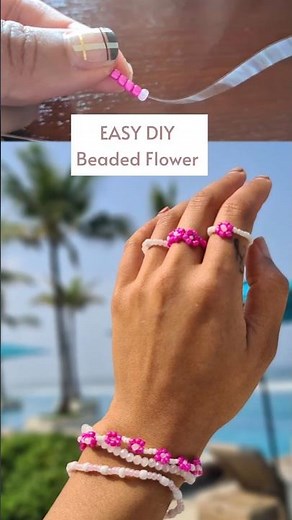 DIY CUTEST Beaded Flower Making at home | How to Make Jewelry with beads Craft ideas Pink Jewellery