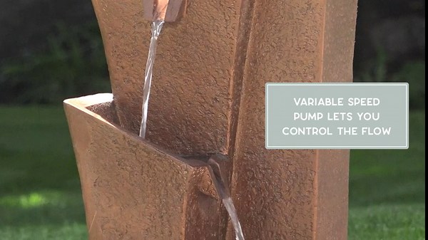 Bernini Ancona Garden Fountain, 35" Tall 4 Tier Outdoor Water Fountain with LED Lights for Backyard Patio Décor Outdoor Water Feature, Copper