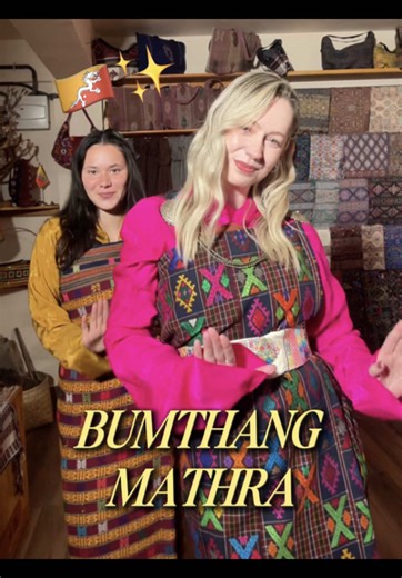 Wearing Bumthang mathra from 1957 was an honour 😍🇧🇹✨ Of course had to dance to the matching song by beautiful @Jurmey CR 💖 & dancing with @idaghaley who is as talented as she is kind 🫶🏼✨ blessed!! #foryoupage #lifeinbhutan #bhutan #tiktokbhutan #bhutanesemuser