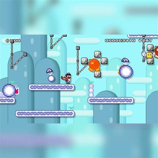 Exploding Snowballs by Mahryio 🌎World Record! #shorts 🍄Super Mario Maker 2 Switch No Commentary #dcr