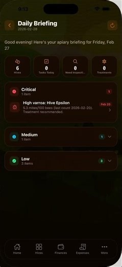 Managing 20 hives with just my phone. No internet needed.
