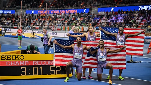 USA men roll to 4x400m relay win at Indoor Worlds