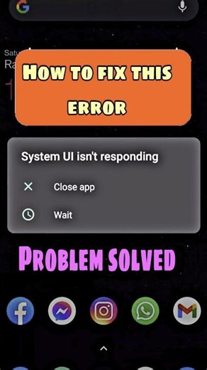 system ui isn't responding close app wait || system ui isn't responding android #shorts #ytshorts