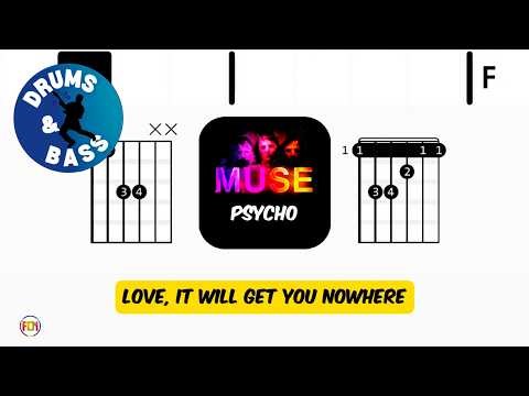 Muse - Psycho • Bass & Drums | Scrolling Guitar Chords & Lyrics