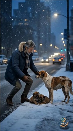 Heartwarming Stray Dog Rescue: Saving Freezing Puppies and Mom From a Snowstorm