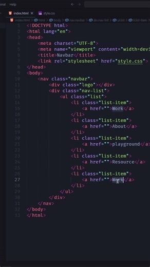 A cool Navbar In Less Than 40 Seconds| #coding #webdevelopment #webdev