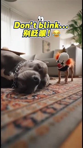 Scary Clown Prank on Big Dog! 🤡 猛犬被小丑狗吓疯了！#shorts #funny