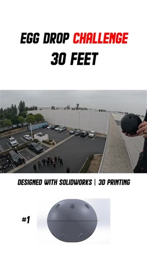 SolidWorks Project: The Egg Drop Challenge Experience the creativity in action as our students take on the Egg Drop Challenge—engineering innovative 3D-printed designs using CAD, then putting them to the test with a 30-foot drop on campus! This fun and competitive project pushes students to expand their design skills in a hands-on way. Which design stood out to you? Share your favorite in the comments below! . . . #solidworks #caddesign #TheFabSchool #digitaldesign #manufacturing #eggdropchallen