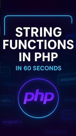 PHP String Functions in 60 Seconds | strlen, strrev #coding #shorts