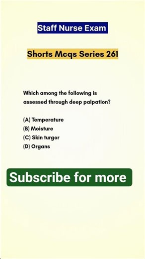 Staff Nurse Exam 261 | Repeated Previous Paper MCQs | 1-Minute Revision #shorts #viral