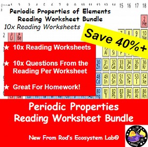 Periodic Properties of the Elements Unit Reading Worksheet Bundle **Editable**