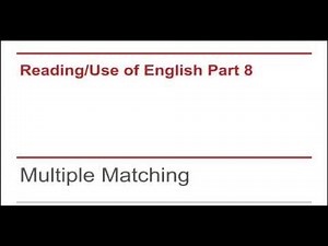 CAE Reading Test Part 8 (Multiple Matching) LIVE