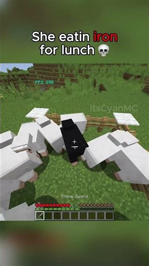 She eatin iron for lunch 😭 #minecraft