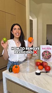 How to remove pesticides, wax, and dirt from your produce at home! No fancy equipment or expensive products necessary. #healthtips #pesticides #organicproduce #fruits #vegetables #wellnesstips | HealthyGirl Kitchen
