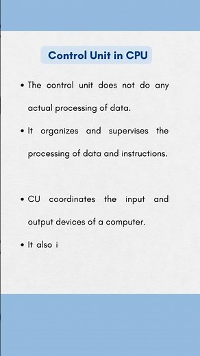 What is CU or Control Unit in Computer | Computer Fundamentals |