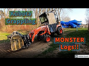 Kubota BX- Grappling MONSTER Logs!! (Artillian Grapple)