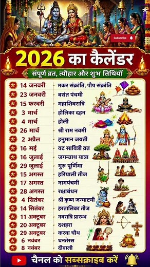 2026 Calendar: Complete List of Major Fasts and Festivals of 2026