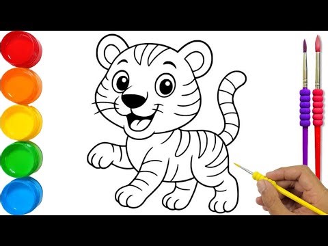 How to Draw and Color a Baby Tiger | Easy for Beginners