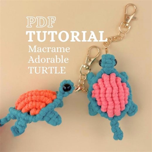 Macrame Turtle Keychain Tutorial | DIY Bag Charm Pattern (digital Download) - Etsy