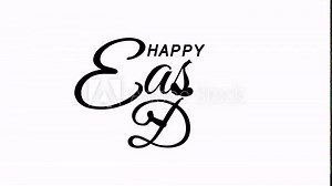 Happy Easter Day Text Animation. Great for Happy Easter Celebrations with transparent background, for banner, social media feed wallpaper stories