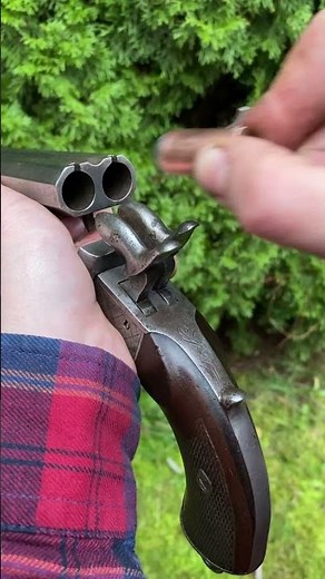 15mm/0.6inch Pinfire with Loading Lever #antique #blackpowder #gun #pistol #doublebarrel #viral