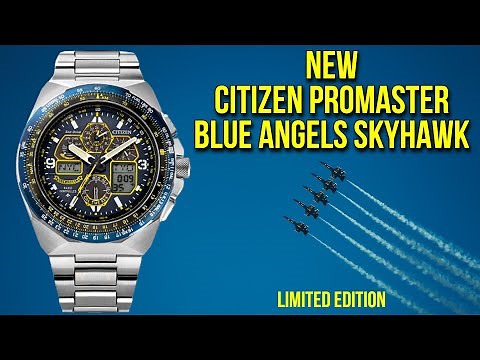 New CITIZEN Promaster Blue Angels Skyhawk Limited Edition Eco-Drive w/ Sapphire Integrated Bracelet