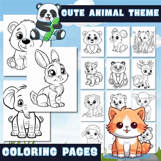 Coloring Page 280 Cute Farm Animals Coloring Pages Adult and Kid Coloring Pages Printable Digital Instant Download PDF Best Selling Popular - Etsy