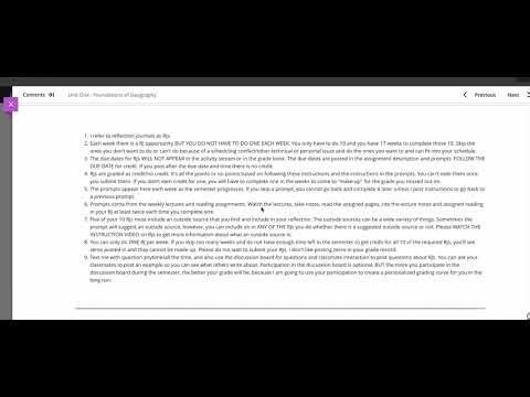 Reflection journal explanation and instructions overview