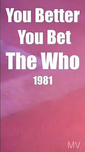 You Better You Bet - The Who TOTP 1981