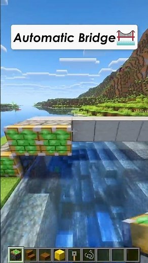 Minecraft Automatic Bridge 🌉 Easy Redstone Build! #minecraft #minecraftbuild #minecraftguide