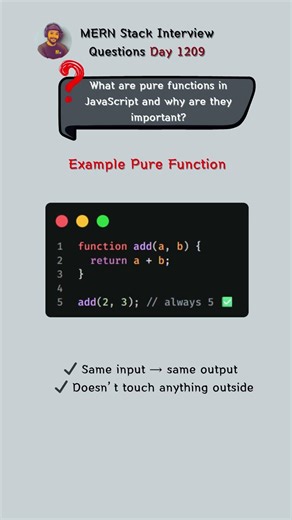 Pure Functions in JavaScript (Explained Simply) 🚀 #js #coding #shorts