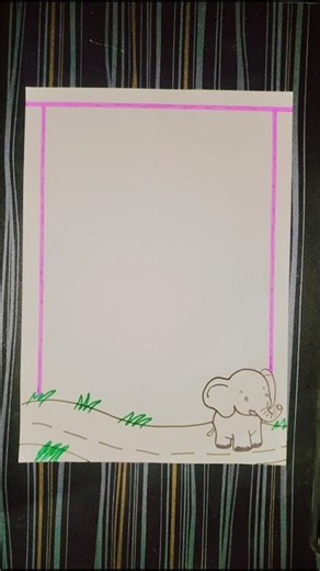 *"2 Min में Cute Elephant Border 🐘 | Project File Hack"*\r#artandcraft #viral #trending #shortsfeed
