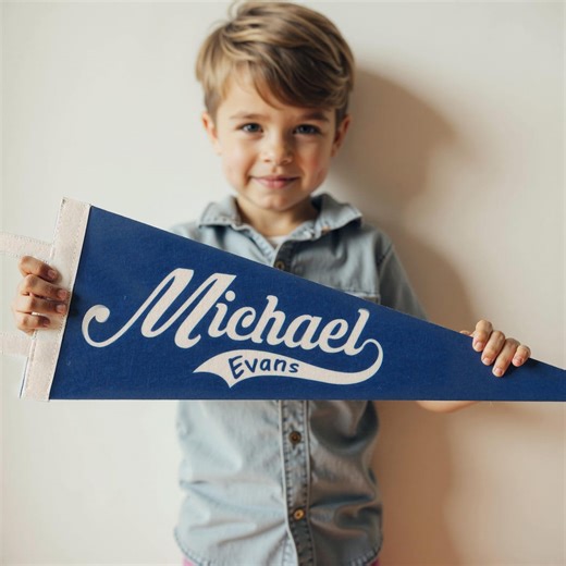 Custom Felt Name Pennant Sign, Personalized Vintage Banner Flag, Kids Room & Nursery Wall Decoration Gift - Etsy