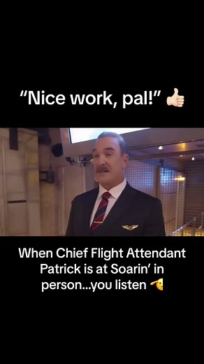 “Nice work, pal!” 👍🏻 Chief Flight Attendant Patrick Warburton surprised guests at Soarin’ Over California at Disney California Adventure, and this is amazing 🫡 Have a nice flight. ✈️ 🍊 #soarin #soarinovercalifornia #disneycaliforniaadventure #patrickwarburton #puddy #imsodisney #seinfeld #smelltheoranges
