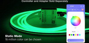 BTF-LIGHTING WS2811 IC RGB Chasing Color Side Emitting Neon Light 16.4FT DC24V 90IC 108LED/m T0615 IP67 Waterproof Flexible Addressable Rope LED Strip for Indoor DIY Decor (No Adapter or Controller)