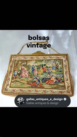 Gallas antiques & design on Instagram: "Bolsas vintage e antigas Seleção super especial com bolsas incríveis! Desde bolsas de malha prata portuguesa feitas à mão, bordadas em micro point petit que são verdadeiras obras de arte até algumas super práticas e versáteis dos anos 50/60. Visite o perfil ou o site. Mande uma mensagem ou WhatsApp. Envios a todo Brasil 3x sem juros ou até 12x pelo cartão no site #bolsavintage #bolsaantiga #brechovintage #antiguidade #antiquario"
