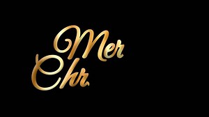 Merry Christmas Handwritten golden lettering shining with a magical glow, perfect for celebrating Christmas and new year party