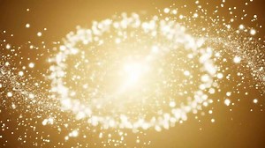 Download Magical White Sparkle Particle Pattern with Golden Gradient Soft Focus for free
