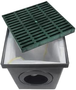 Polylok 12"x12" Square Catch Basin & Silt Filter Kit (Green Grate)