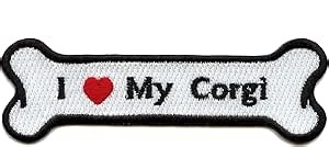 I Heart My Corgi Dog Bone Patch Pet Embroidered Iron On