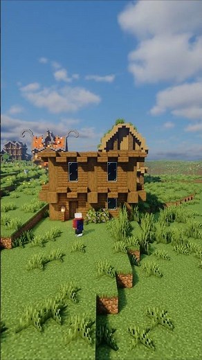 Simple Wooden Hut Build in Minecraft | Perfect Starter Base 🌲🏡✨