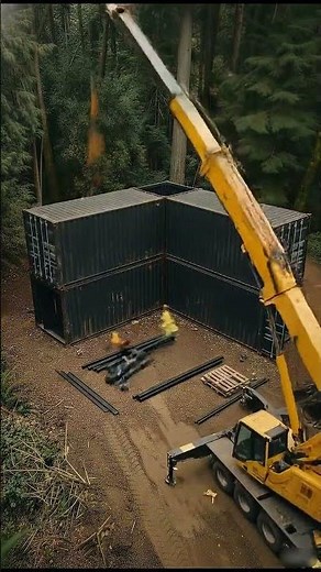 AI Timelapse Construction of Houses Made from Containers | ChronoBuild AI