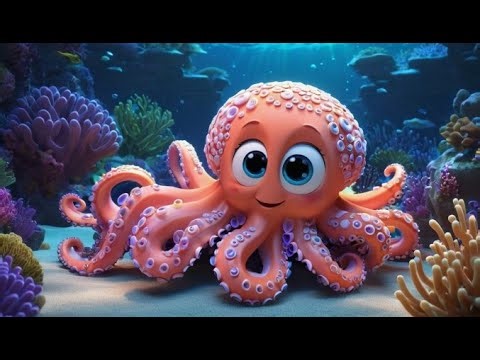 Os polvos de anéis azuis fazem flash flash | Canção Infantil em Português | Nursery Rhyme for Kids