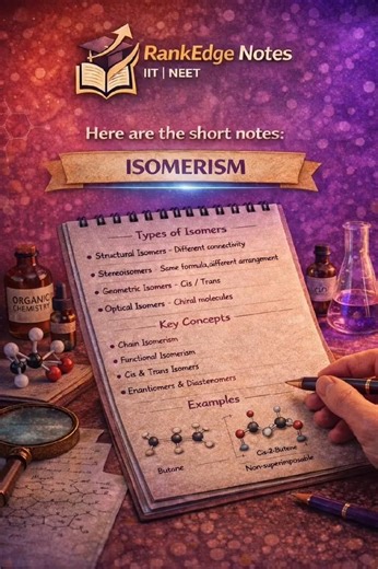 Isomerism made EASY 🔥 | IIT & NEET Short Notes#Isomerism #OrganicChemistry #IITJEE #NEET #JEE2026