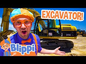 Blippi Drives a GIANT Excavator in a Construction Site! | Blippi Full Episodes - Videos For Kids